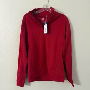Cutter & Buck Red Quarter-Zip Pullover